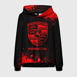 Толстовка-худи мужская Porsche - red gradient, цвет: 3D-черный