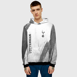 Толстовка-худи мужская Tottenham - white gradient вертикально, цвет: 3D-черный — фото 2