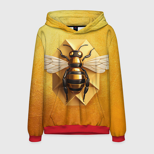 Мужская толстовка Пчела на золоте / 3D-Красный – фото 1
