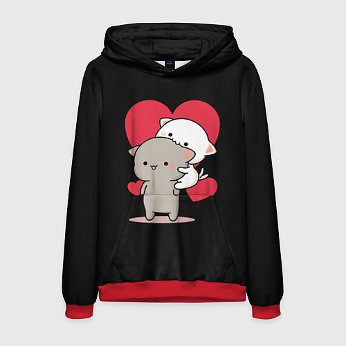 Мужская толстовка Любовь милых котиков / 3D-Красный – фото 1