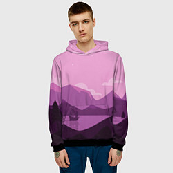 Толстовка-худи мужская Горное озеро, цвет: 3D-черный — фото 2
