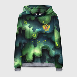 Толстовка-худи мужская Летний абстрактный камуфляж, цвет: 3D-меланж