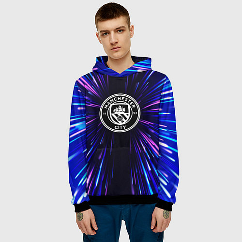 Мужская толстовка Manchester City neon energy / 3D-Черный – фото 3