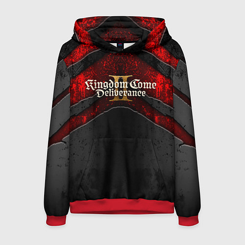 Мужская толстовка Kingdom Come Deliverance 2 лого на текстуре / 3D-Красный – фото 1