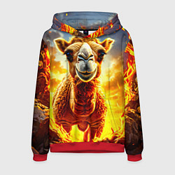 Толстовка-худи мужская Верблюд в огне, цвет: 3D-красный