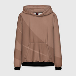 Толстовка-худи мужская Мокко Мусс однотонный с полосой, цвет: 3D-черный