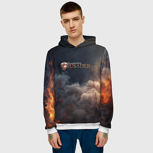 Мужская толстовка Stronghold Crusader logo / 3D-Белый – фото 3