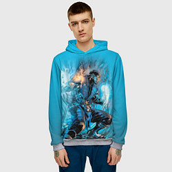 Толстовка-худи мужская Mortal Kombat - Sub-Zero, цвет: 3D-меланж — фото 2