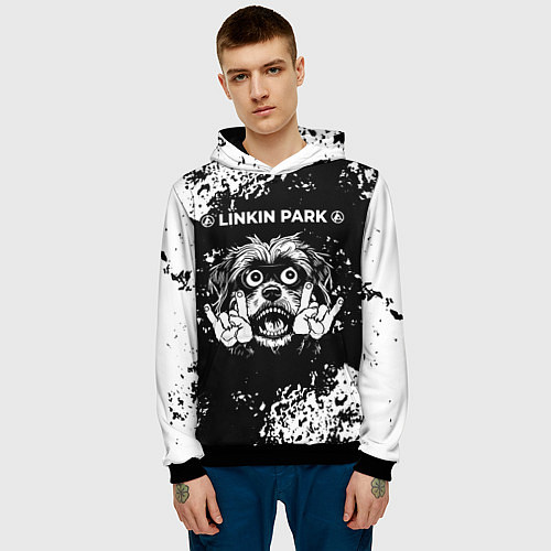 Мужская толстовка Linkin Park 2024 рок пес / 3D-Черный – фото 3