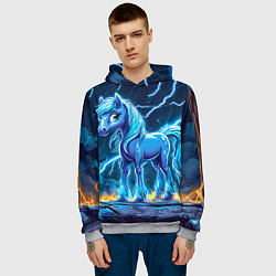 Толстовка-худи мужская Лошадка в разрядах молнии, цвет: 3D-меланж — фото 2