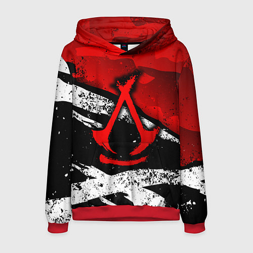 Мужская толстовка Assassins creed: shadows - красная абстракция / 3D-Красный – фото 1