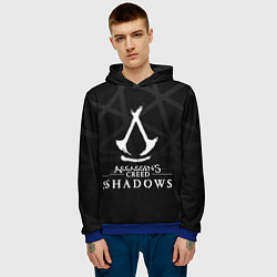 Толстовка-худи мужская Assassins creed shadows - монохромный, цвет: 3D-синий — фото 2
