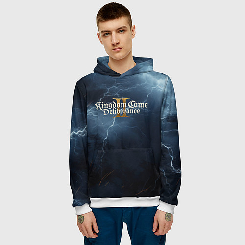 Мужская толстовка Kingdom Come Deliverance 2 blue sky / 3D-Белый – фото 3