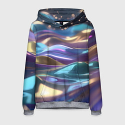 Толстовка-худи мужская Космические мягкие волны, цвет: 3D-меланж