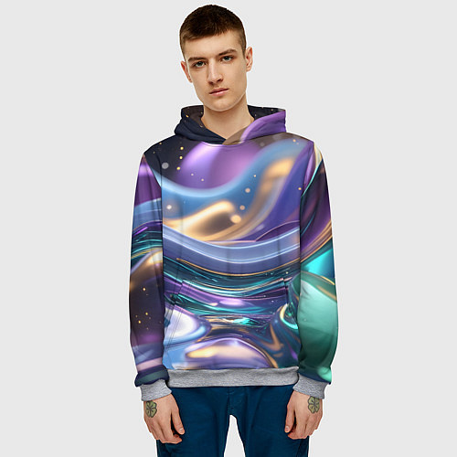 Мужская толстовка Космическая краска / 3D-Меланж – фото 3