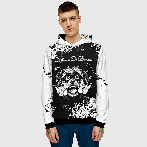 Мужская толстовка Children of Bodom рок пес / 3D-Черный – фото 3