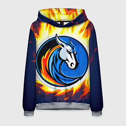Толстовка-худи мужская Даллас Маверикс в огне, цвет: 3D-меланж