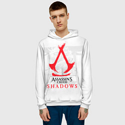 Толстовка-худи мужская Assassins Creed Shadows - samurai, цвет: 3D-белый — фото 2