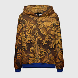 Толстовка-худи мужская Рубленный узор, цвет: 3D-синий