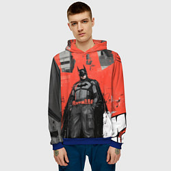 Толстовка-худи мужская Бэтмен граффити на стене, цвет: 3D-синий — фото 2