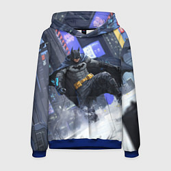 Толстовка-худи мужская Бэтмен на снегу, цвет: 3D-синий