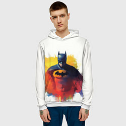 Толстовка-худи мужская Бэтмен в краске, цвет: 3D-белый — фото 2