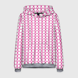 Толстовка-худи мужская Контурный паттерн соединённые сердца, цвет: 3D-меланж