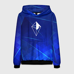 Толстовка-худи мужская No Mans Sky blue poly, цвет: 3D-черный