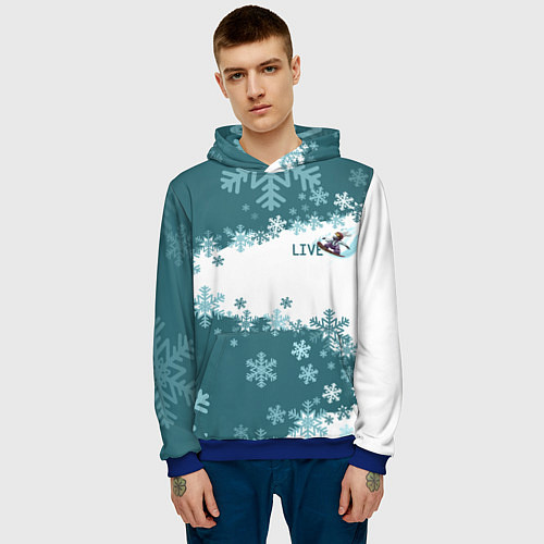 Мужская толстовка Сноуборд это жизнь / 3D-Синий – фото 3