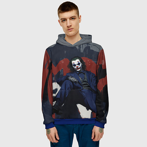 Мужская толстовка Джокер в синем костюме / 3D-Синий – фото 3