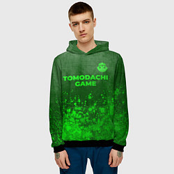 Толстовка-худи мужская Tomodachi Game - green gradient посередине, цвет: 3D-черный — фото 2
