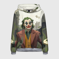 Толстовка-худи мужская Довольный Джокер, цвет: 3D-меланж