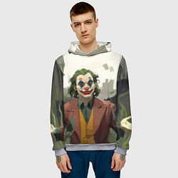 Толстовка-худи мужская Довольный Джокер, цвет: 3D-меланж — фото 2