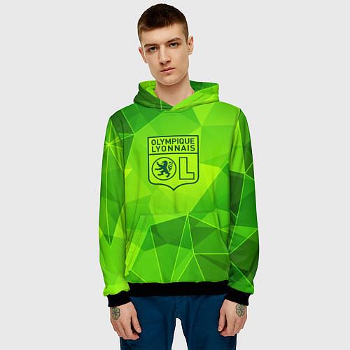 Мужская толстовка Lyon green poly / 3D-Черный – фото 3