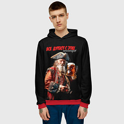 Толстовка-худи мужская Все дуреют с этих пенсионеров, цвет: 3D-красный — фото 2