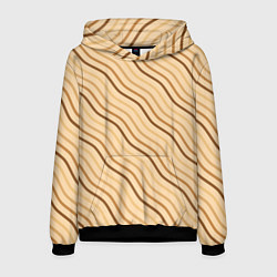 Толстовка-худи мужская Мягкие волны, цвет: 3D-черный