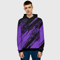 Толстовка-худи мужская The color is purple and black, цвет: 3D-черный — фото 2