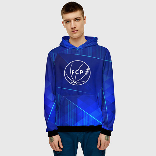 Мужская толстовка Porto blue poly / 3D-Черный – фото 3