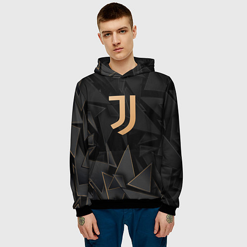 Мужская толстовка Juventus golden poly / 3D-Черный – фото 3