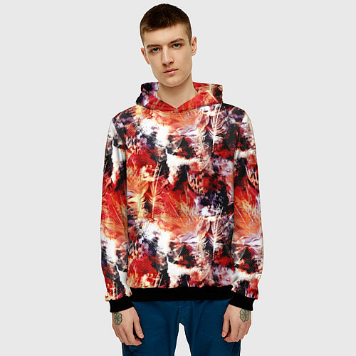 Мужская толстовка Огненные перья / 3D-Черный – фото 3
