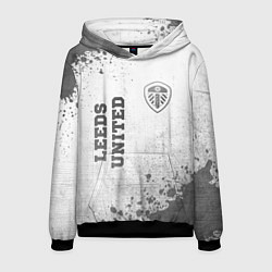 Толстовка-худи мужская Leeds United - white gradient вертикально, цвет: 3D-черный