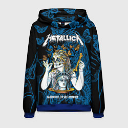 Толстовка-худи мужская Metallica - skeleton and butterflies, цвет: 3D-синий