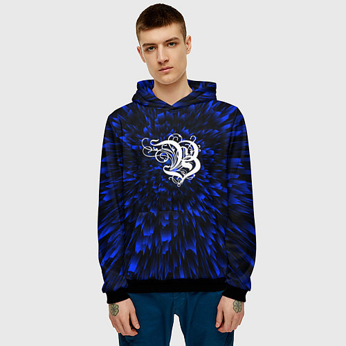 Мужская толстовка Burzum blue energy / 3D-Черный – фото 3