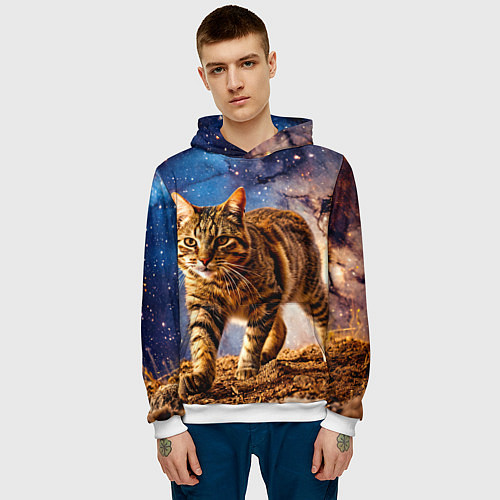 Мужская толстовка Пиксибоб в космосе / 3D-Белый – фото 3