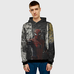 Толстовка-худи мужская Spider man night, цвет: 3D-черный — фото 2