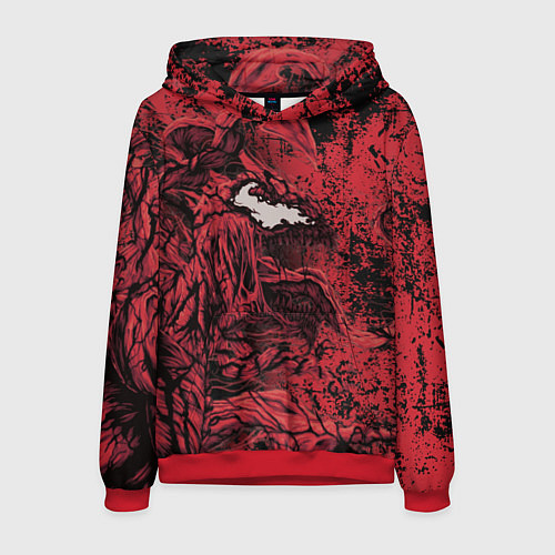 Мужская толстовка Красный веном текстура Карнажа / 3D-Красный – фото 1