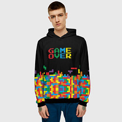 Толстовка-худи мужская Game over, цвет: 3D-черный — фото 2