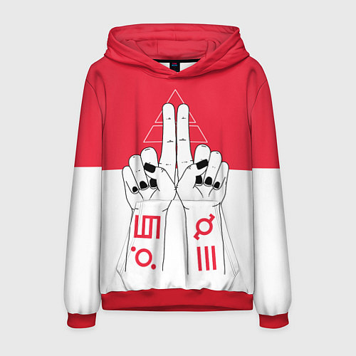 Мужская толстовка 30 Seconds to Mars poster / 3D-Красный – фото 1