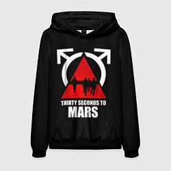 Толстовка-худи мужская 30 Seconds to Mars - poster, цвет: 3D-черный