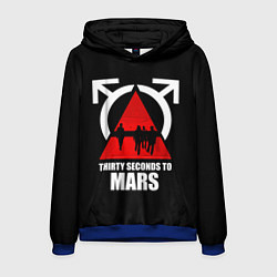 Толстовка-худи мужская 30 Seconds to Mars - poster, цвет: 3D-синий